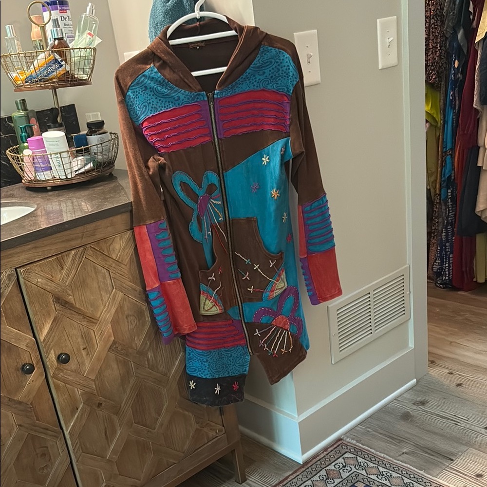 Colorful Hooded Zip-Up Jacket